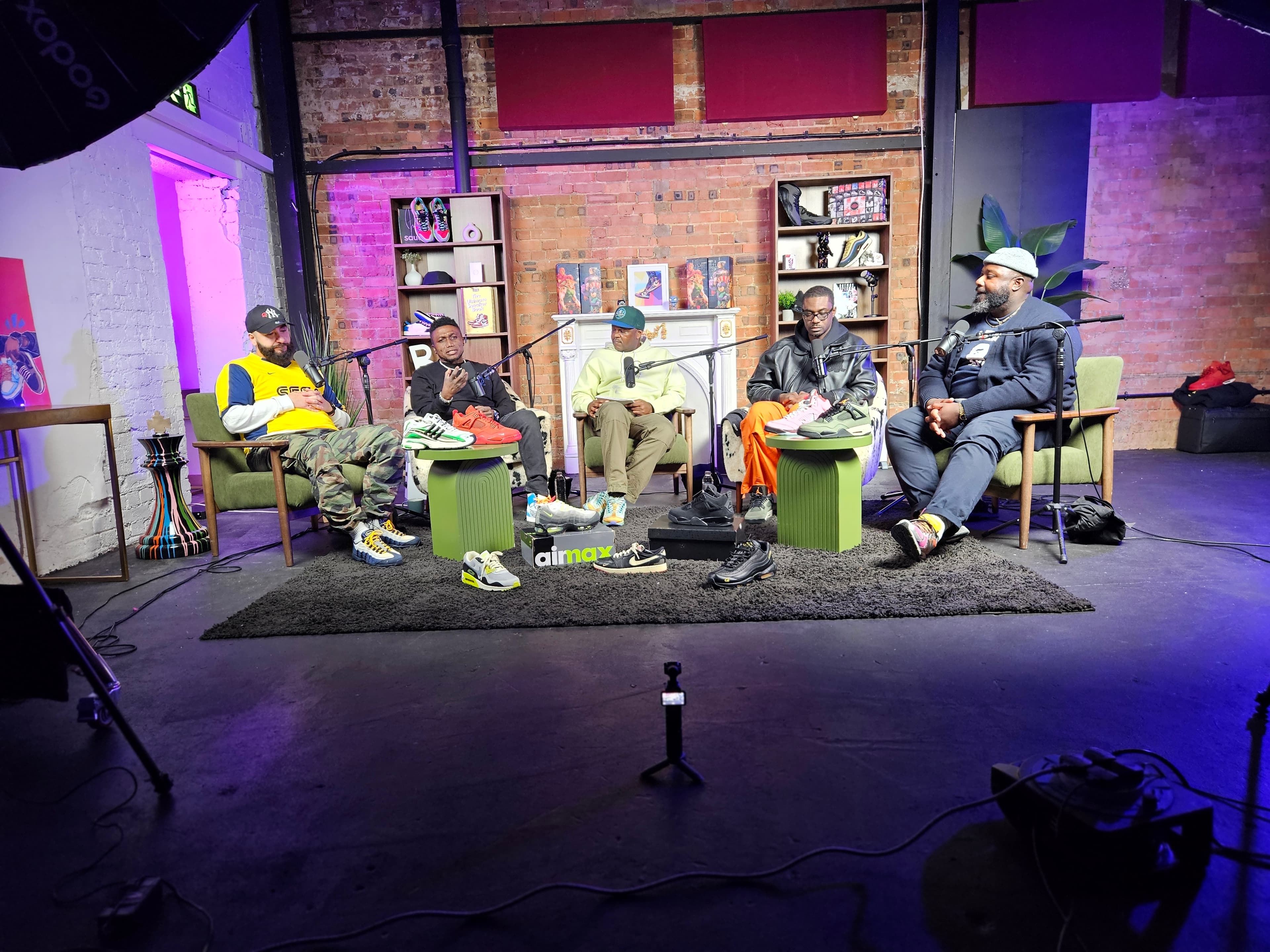 Wide production still — the full UK Sneaker of the Year panel set
